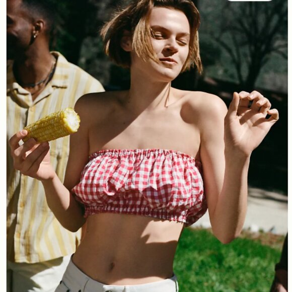 Brand New MABLE Gingham Smocked Mini Skirt 2-Piece Set by Anthropologie - Picture 4 of 5